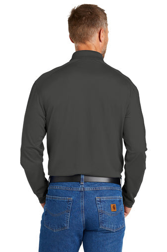 CornerStone Select Lightweight Snag-Proof Long Sleeve Polo with custom logo embroidery