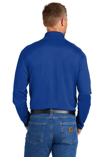 CornerStone Select Lightweight Snag-Proof Long Sleeve Polo with custom logo embroidery