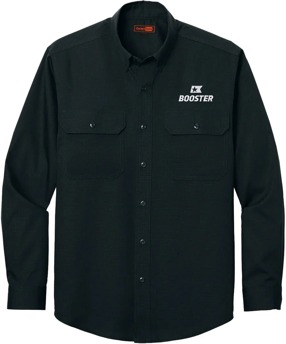 CornerStone Long Sleeve Select Ripstop Shirt with custom logo embroidery