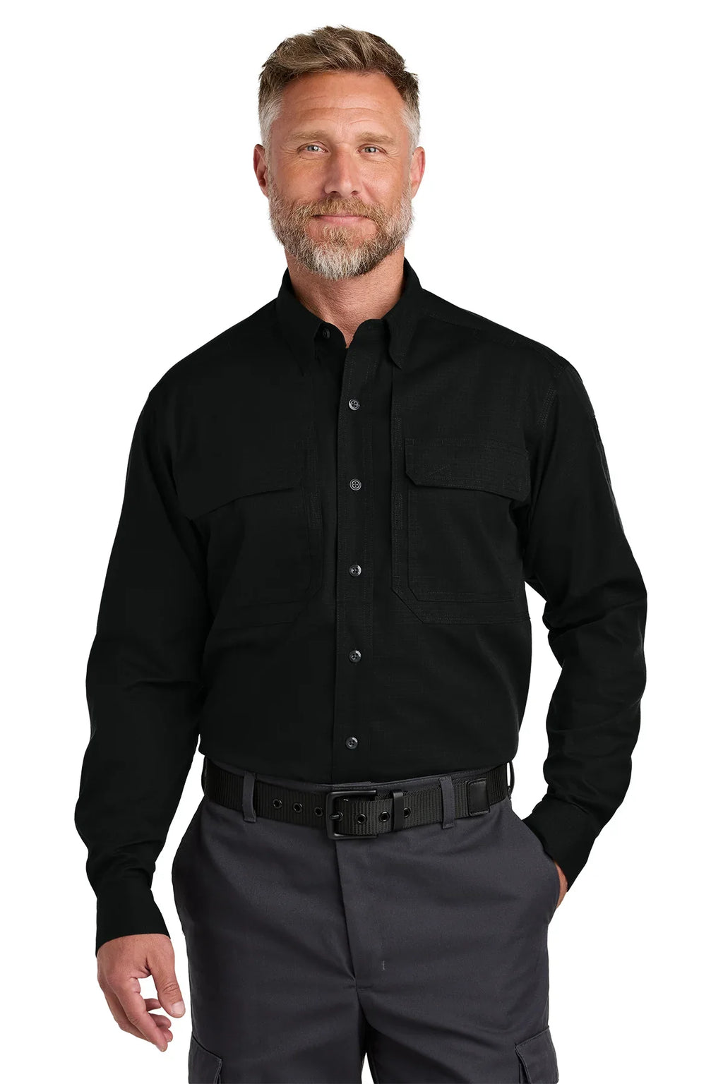 CornerStone Long Sleeve Select Tactical Shirt with custom logo embroidery