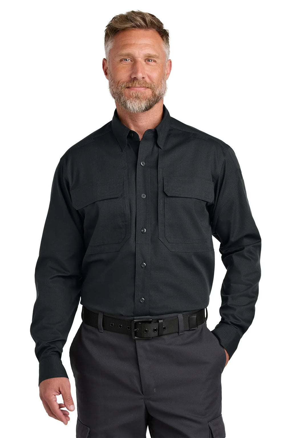 CornerStone Long Sleeve Select Tactical Shirt with custom logo embroidery