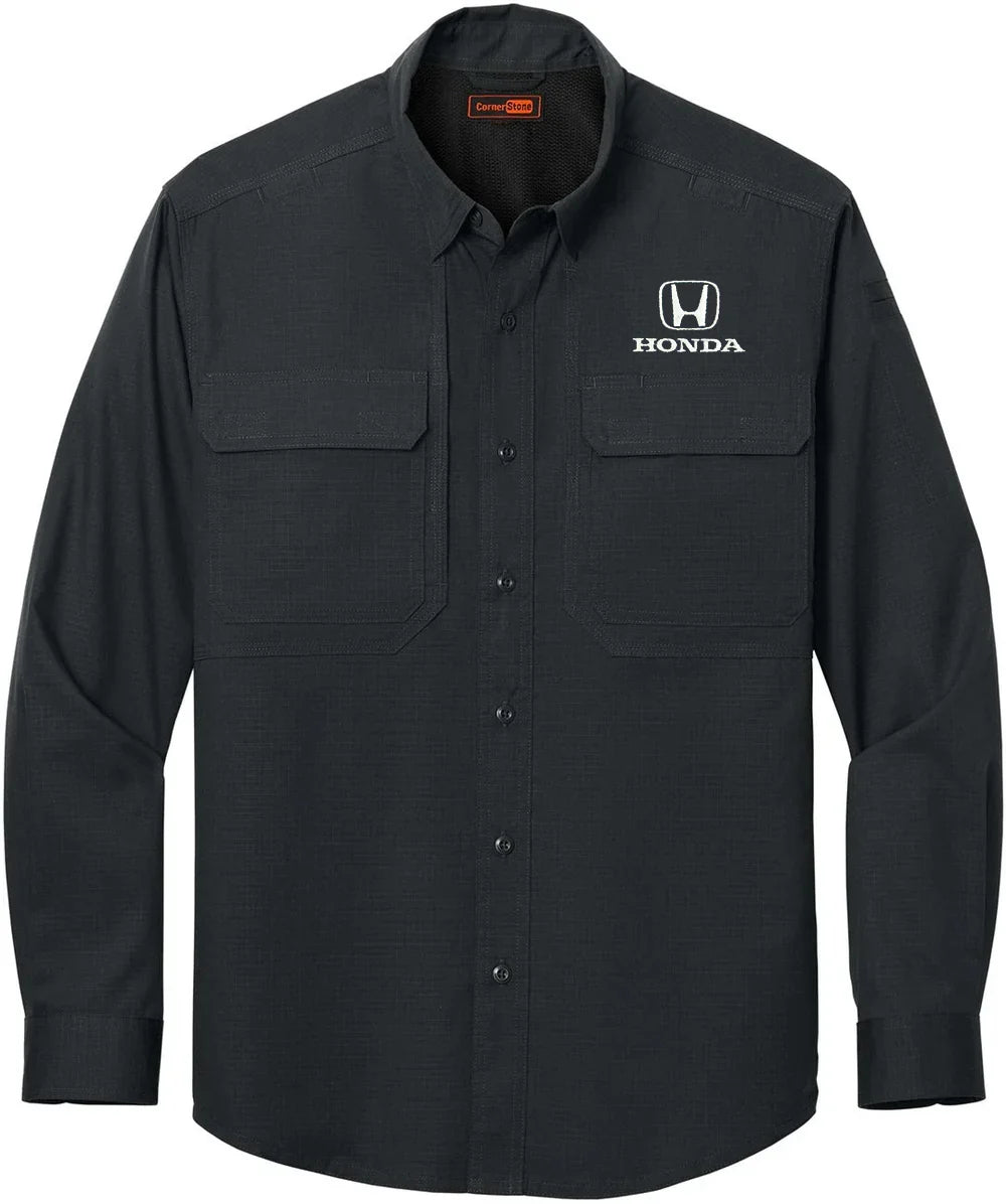 CornerStone Long Sleeve Select Tactical Shirt with custom logo embroidery