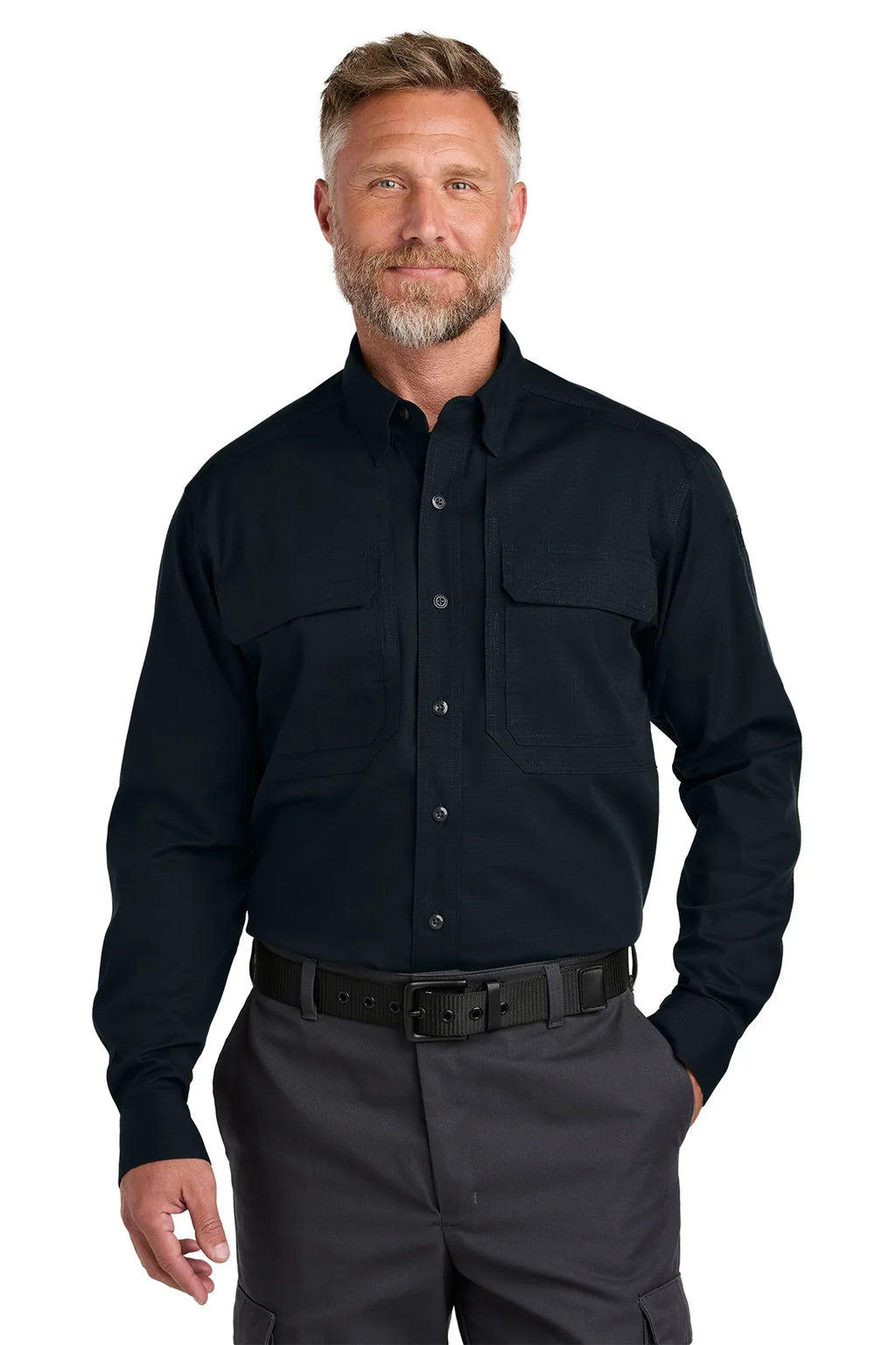CornerStone Long Sleeve Select Tactical Shirt with custom logo embroidery