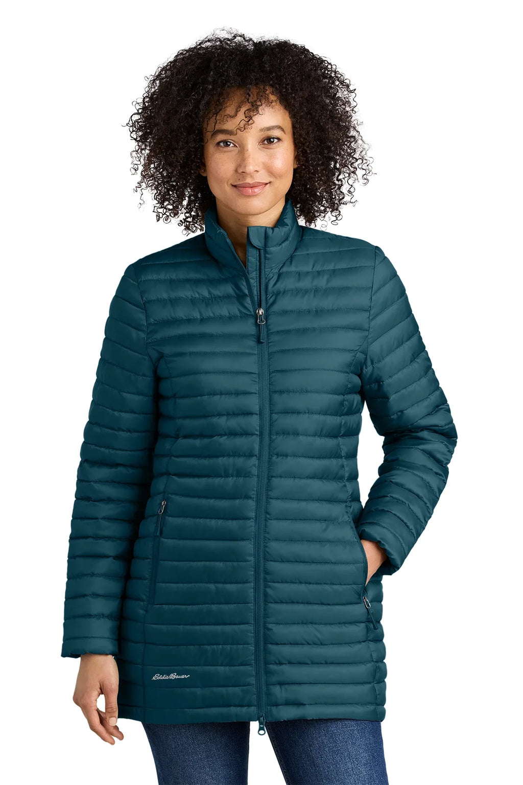 Eddie Bauer Women’s Packable Quilted Full-Zip with custom logo embroidery