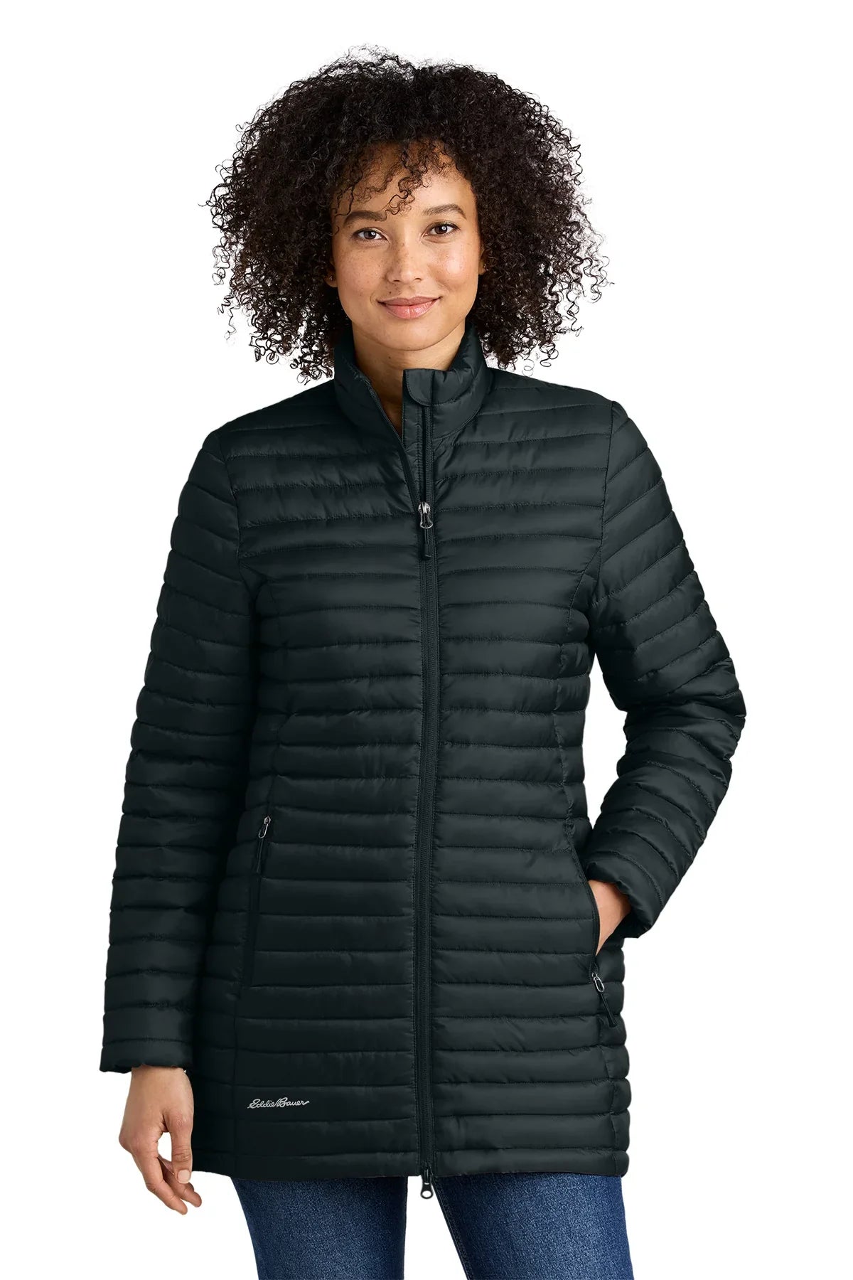 Eddie Bauer Women’s Packable Quilted Full-Zip with custom logo embroidery
