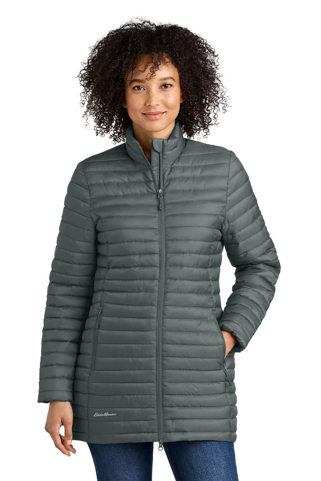 Eddie Bauer Women’s Packable Quilted Full-Zip with custom logo embroidery