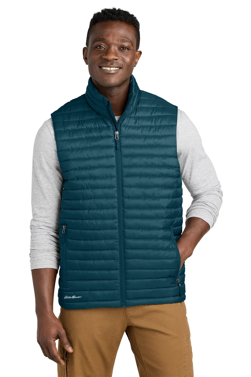 Eddie Bauer Packable Quilted Vest with custom logo embroidery