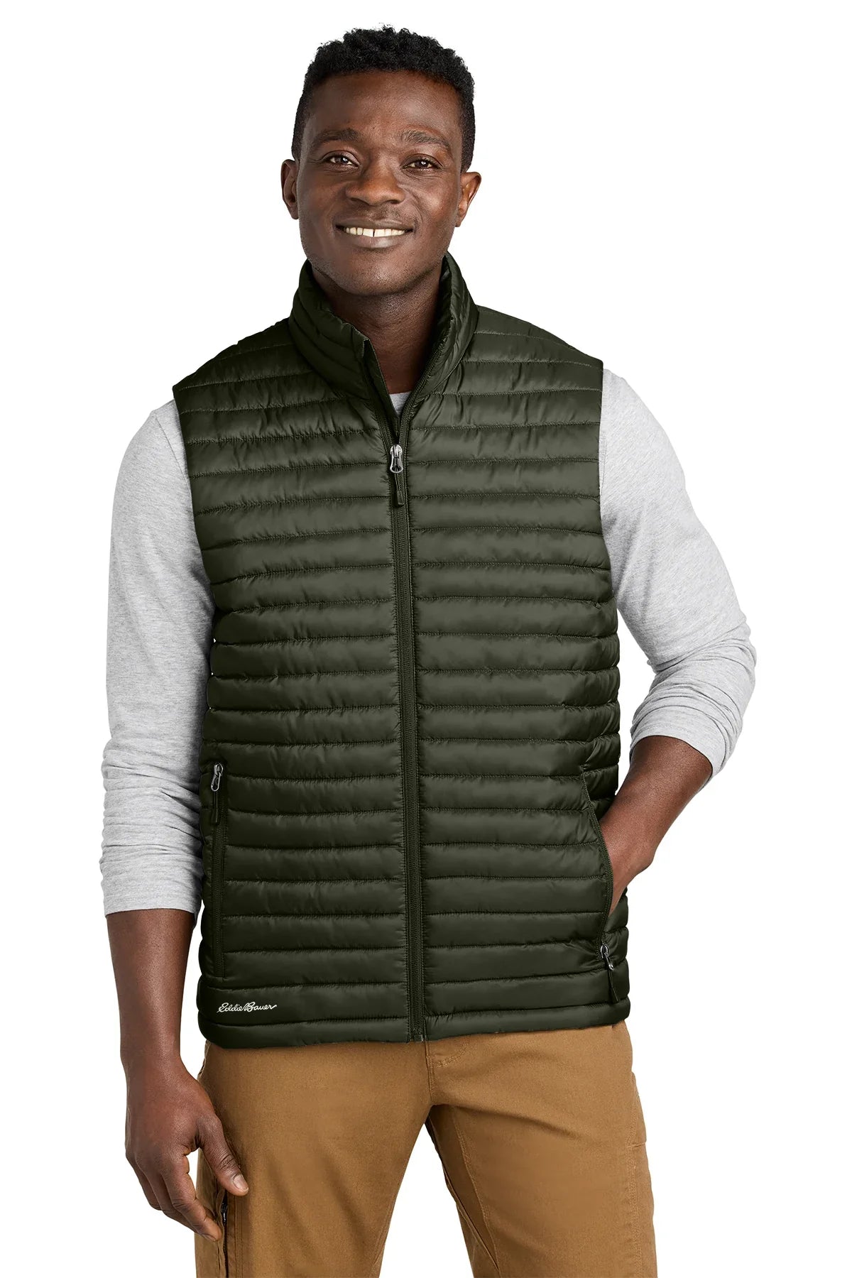 Eddie Bauer Packable Quilted Vest with custom logo embroidery