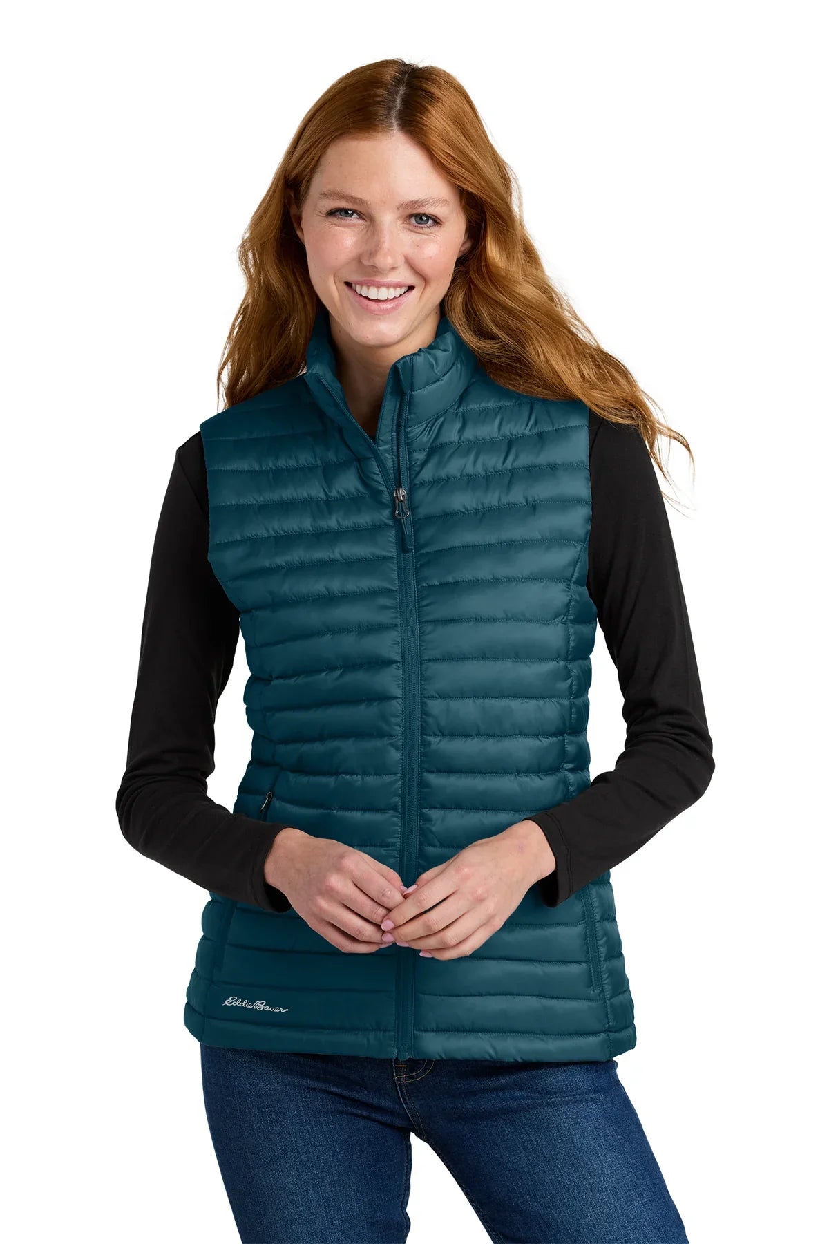 Eddie Bauer Women’s Packable Quilted Vest with custom logo embroidery