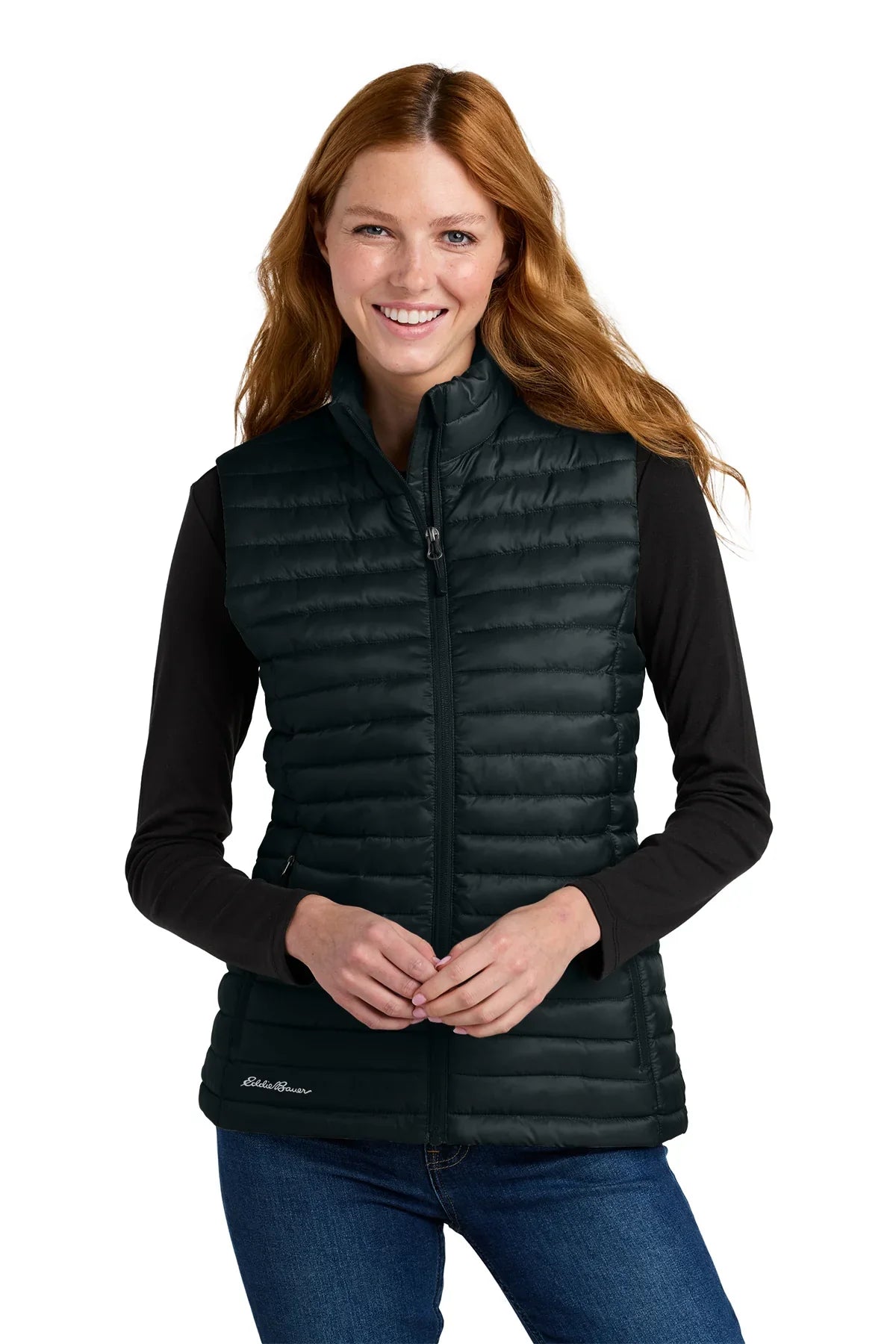 Eddie Bauer Women’s Packable Quilted Vest with custom logo embroidery