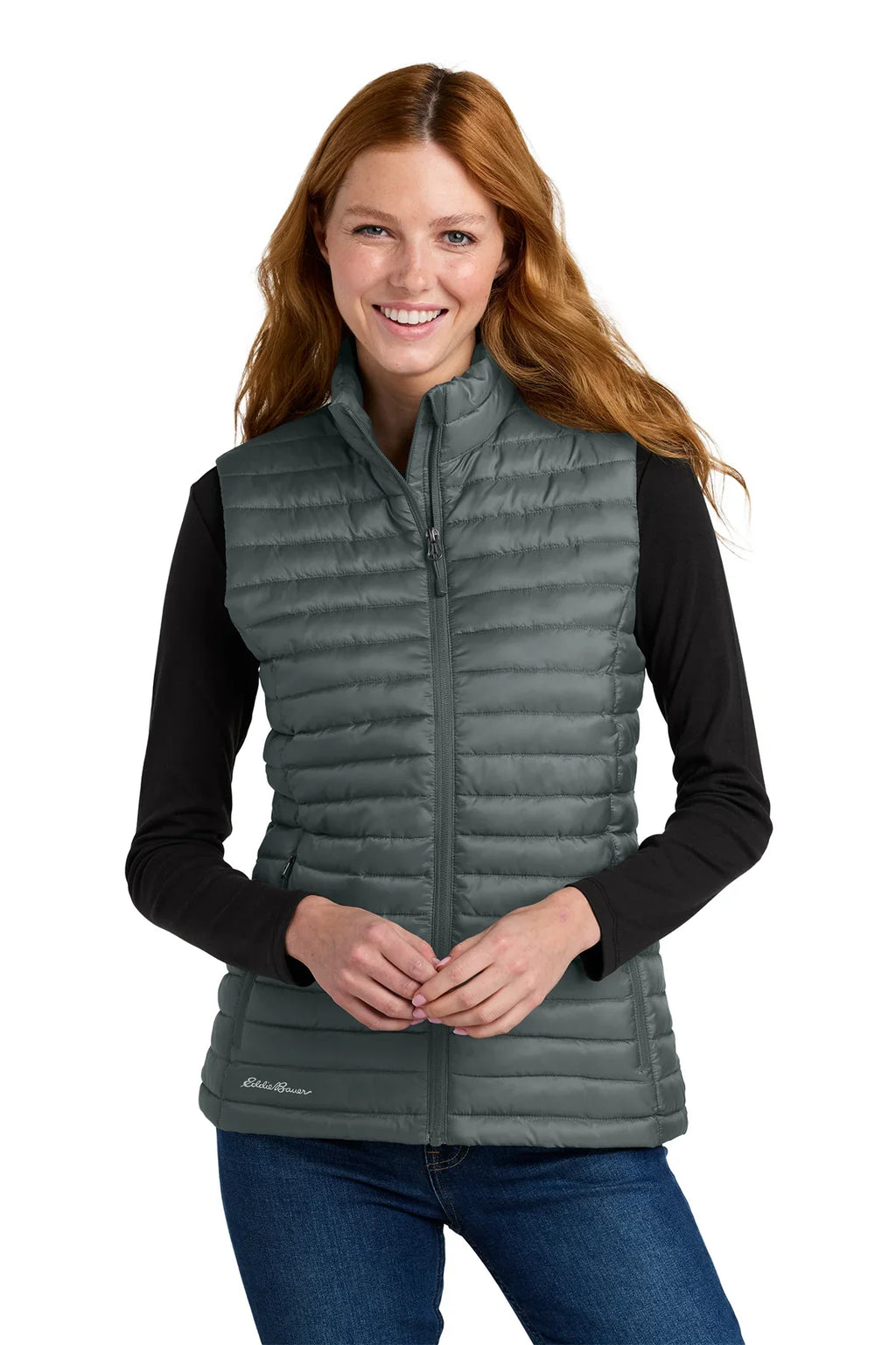 Eddie Bauer Women’s Packable Quilted Vest with custom logo embroidery