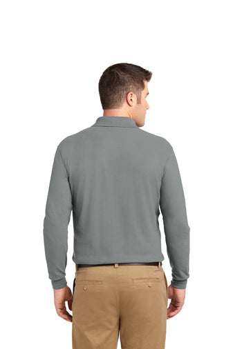 Port Authority Silk Touch Long Sleeve Polo with custom logo embroidery