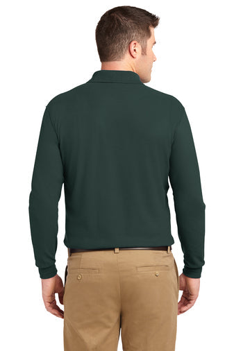Port Authority Silk Touch Long Sleeve Polo with custom logo embroidery