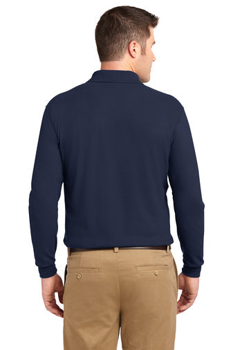 Port Authority Silk Touch Long Sleeve Polo with custom logo embroidery