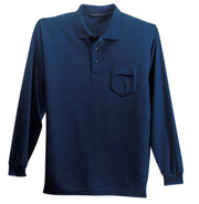 Port Authority Silk Touch Long Sleeve Polo with Pocket with custom logo embroidery