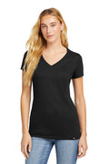 New Era Ladies Heritage Blend V-Neck Tee with custom logo embroidery