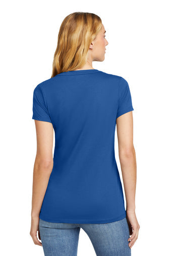 New Era Ladies Heritage Blend V-Neck Tee with custom logo embroidery