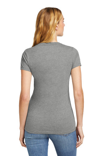 New Era Ladies Heritage Blend V-Neck Tee with custom logo embroidery