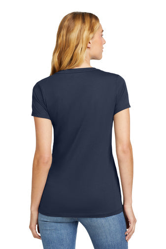 New Era Ladies Heritage Blend V-Neck Tee with custom logo embroidery