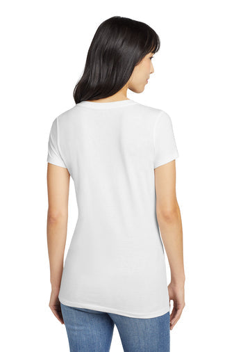 New Era Ladies Heritage Blend V-Neck Tee with custom logo embroidery