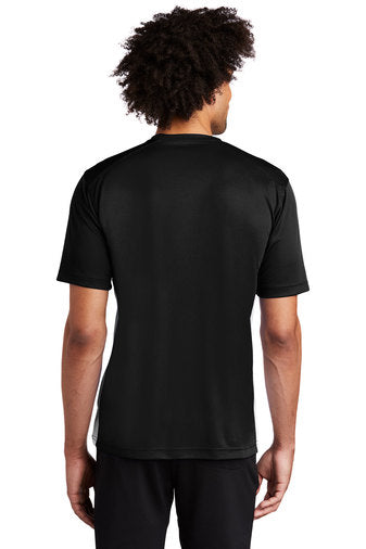 Sport-Tek Dry Zone Colorblock Crew with custom logo embroidery