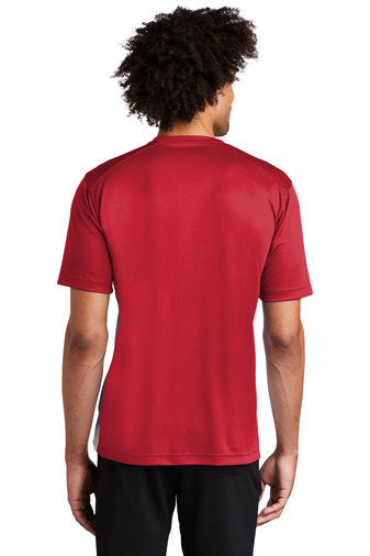 Sport-Tek Dry Zone Colorblock Crew with custom logo embroidery