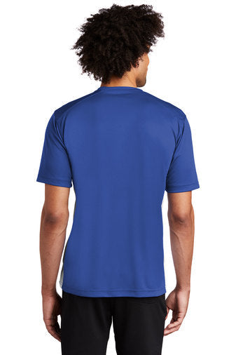 Sport-Tek Dry Zone Colorblock Crew with custom logo embroidery