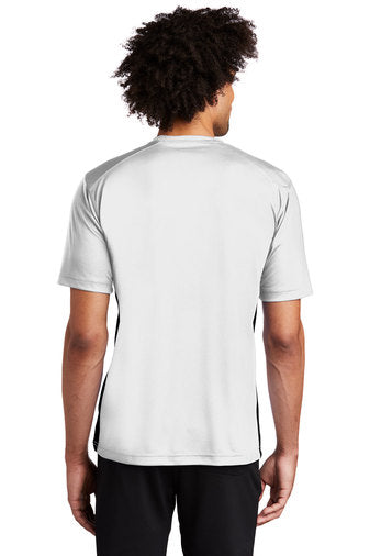 Sport-Tek Dry Zone Colorblock Crew with custom logo embroidery