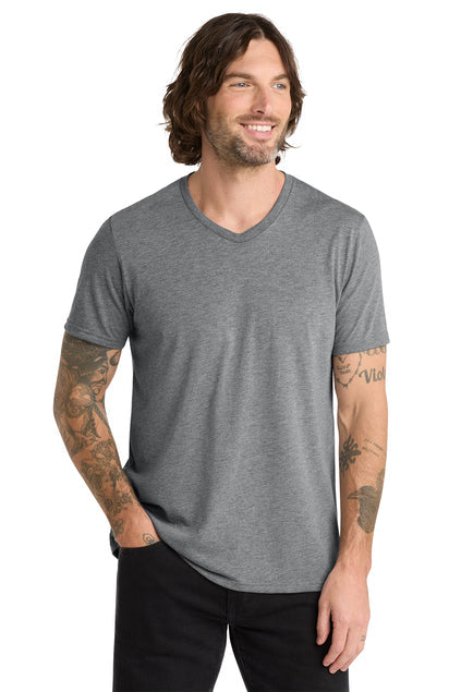 Allmade Unisex Tri-Blend V-Neck Tee with custom logo embroidery