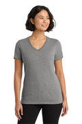 Allmade Women’s Tri-Blend V-Neck Tee with custom logo embroidery