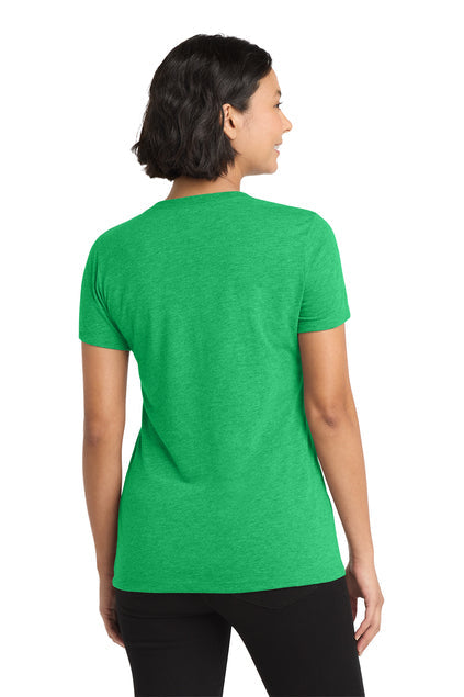 Allmade Women’s Tri-Blend V-Neck Tee with custom logo embroidery