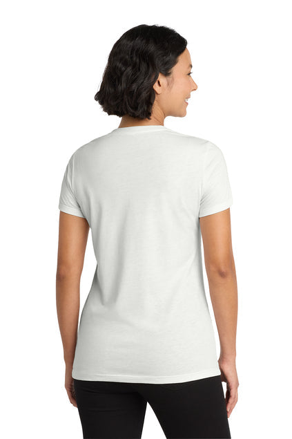 Allmade Women’s Tri-Blend V-Neck Tee with custom logo embroidery