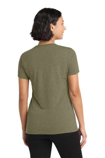 Allmade Women’s Tri-Blend V-Neck Tee with custom logo embroidery