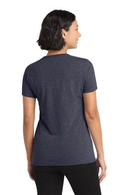 Allmade Women’s Tri-Blend V-Neck Tee with custom logo embroidery