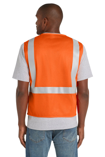 CornerStone ANSI 107 Class 2 Mesh Zippered Vest with custom logo embroidery
