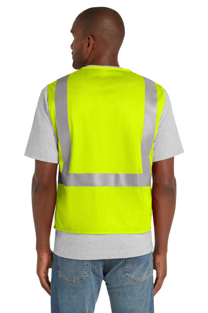 CornerStone ANSI 107 Class 2 Mesh Zippered Vest with custom logo embroidery