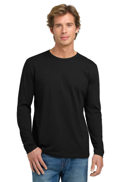 Next Level Apparel Cotton Long Sleeve Tee with custom logo embroidery