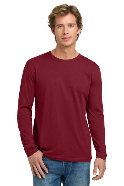 Next Level Apparel Cotton Long Sleeve Tee with custom logo embroidery