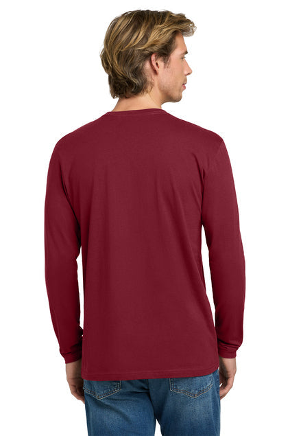Next Level Apparel Cotton Long Sleeve Tee with custom logo embroidery