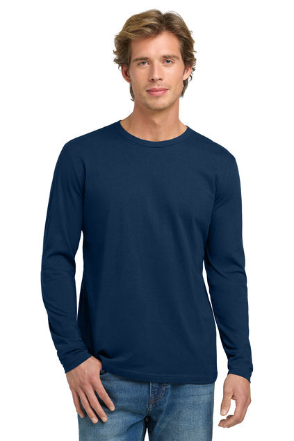 Next Level Apparel Cotton Long Sleeve Tee with custom logo embroidery