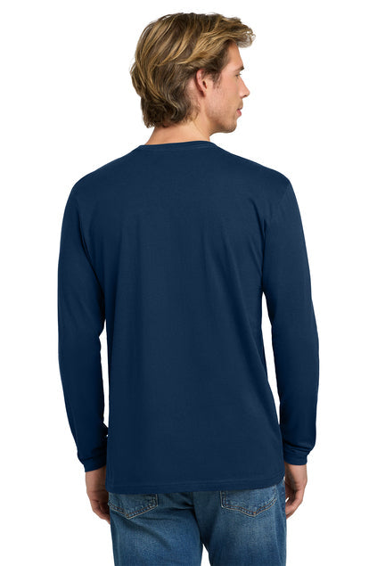 Next Level Apparel Cotton Long Sleeve Tee with custom logo embroidery