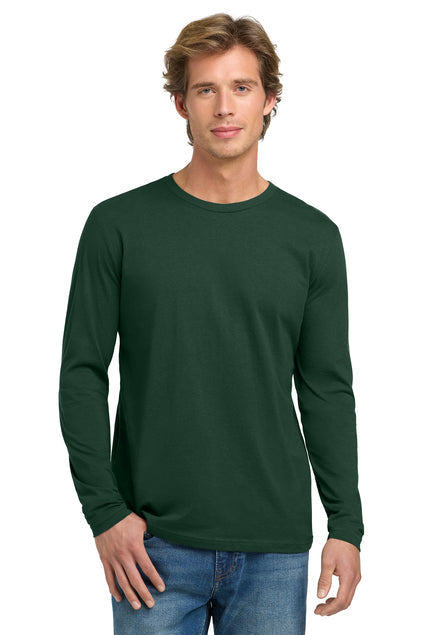 Next Level Apparel Cotton Long Sleeve Tee with custom logo embroidery