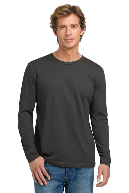 Next Level Apparel Cotton Long Sleeve Tee with custom logo embroidery