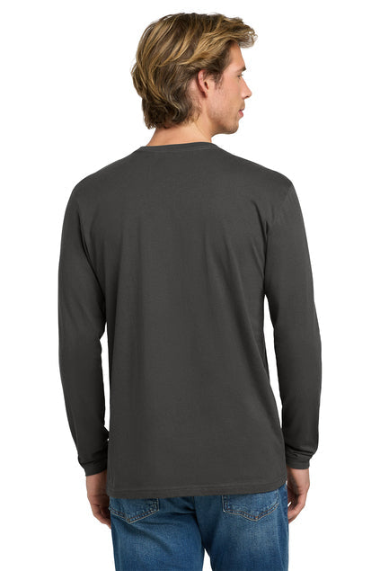 Next Level Apparel Cotton Long Sleeve Tee with custom logo embroidery