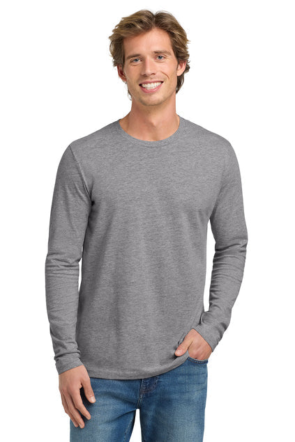 Next Level Apparel Cotton Long Sleeve Tee with custom logo embroidery