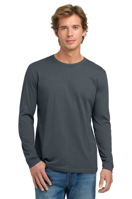 Next Level Apparel Cotton Long Sleeve Tee with custom logo embroidery