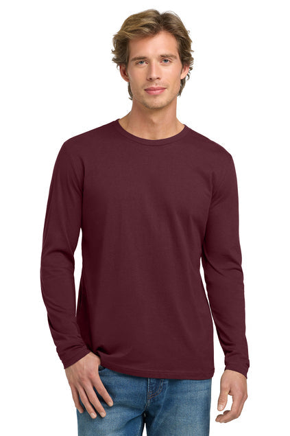 Next Level Apparel Cotton Long Sleeve Tee with custom logo embroidery