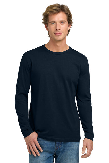 Next Level Apparel Cotton Long Sleeve Tee with custom logo embroidery