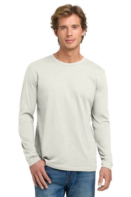 Next Level Apparel Cotton Long Sleeve Tee with custom logo embroidery