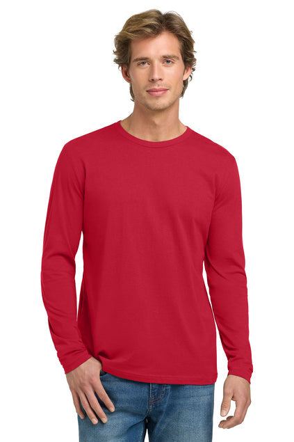 Next Level Apparel Cotton Long Sleeve Tee with custom logo embroidery